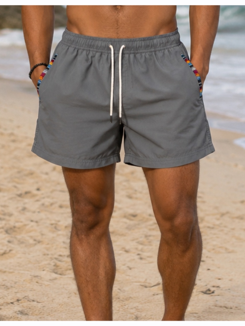 WOWIE Nomad Hybrid Men's Gray Swim Trunks Shorts Medium